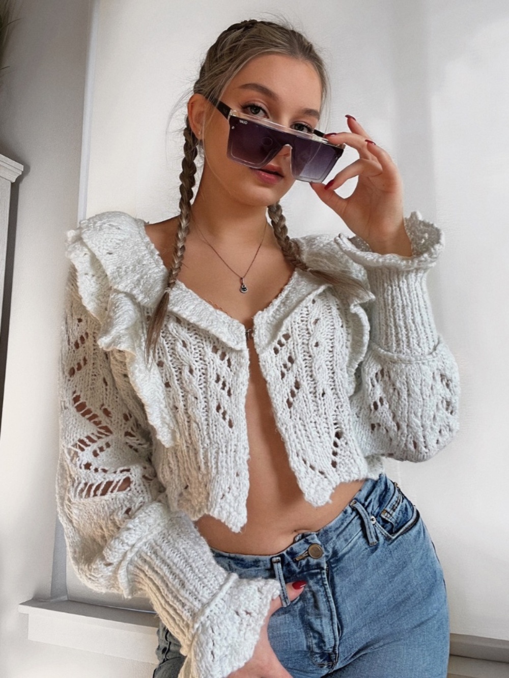 NEW Free People Avery Cardigan Icicle Large